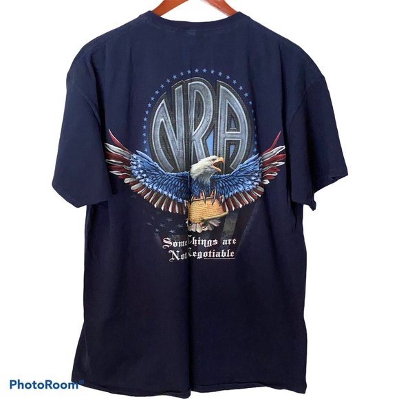 NRA Blue S/S T-Shirt Men's Size XL Some Things are Not Negotiable 2013 - Picture 10 of 14